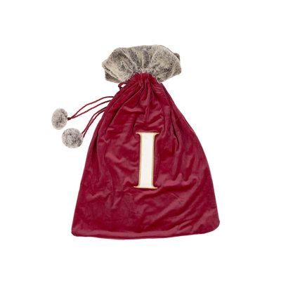 Luxuriöser Weihnachtssack mit monogrammiertem Buchstaben I