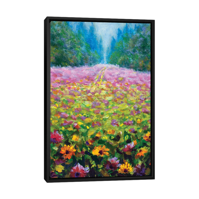 Wildflowers 1 Piece Wall Art on Canvas, 66.04 cm H x 45.72 cm W, Black Floater Frame