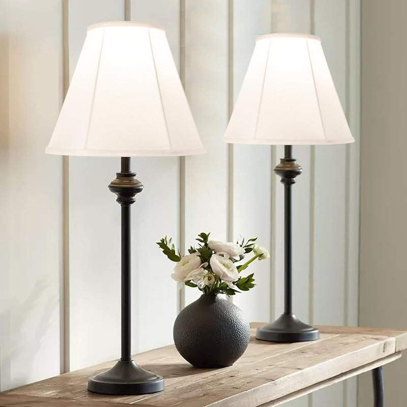 10.6''H x 13.4''W Linen Bell Lamp Shade (Spider)-Set of 2, 10.6" H x 13" W x 13" D, White