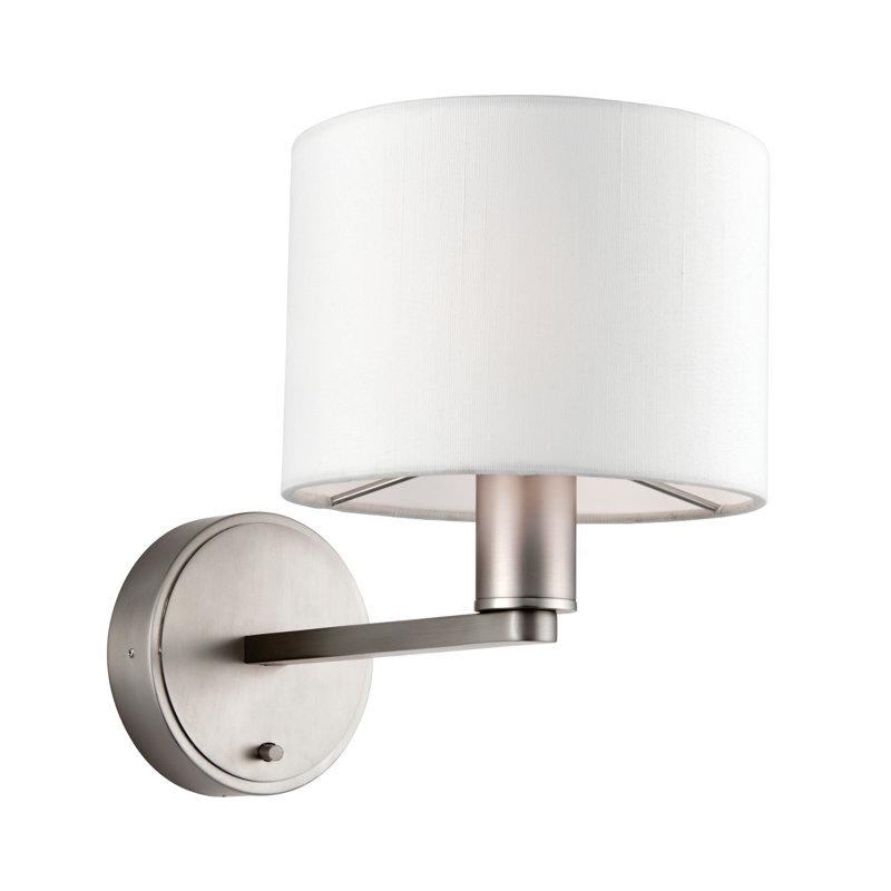 Katrina Armed Sconce, Matte Nickel/White