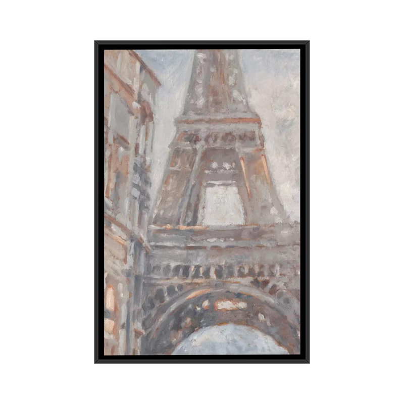« parisian aube i », impression sur toile, H 26 po x l 18 po x P 1,5 po, Toile avec cadre noir, Pas de tapis
