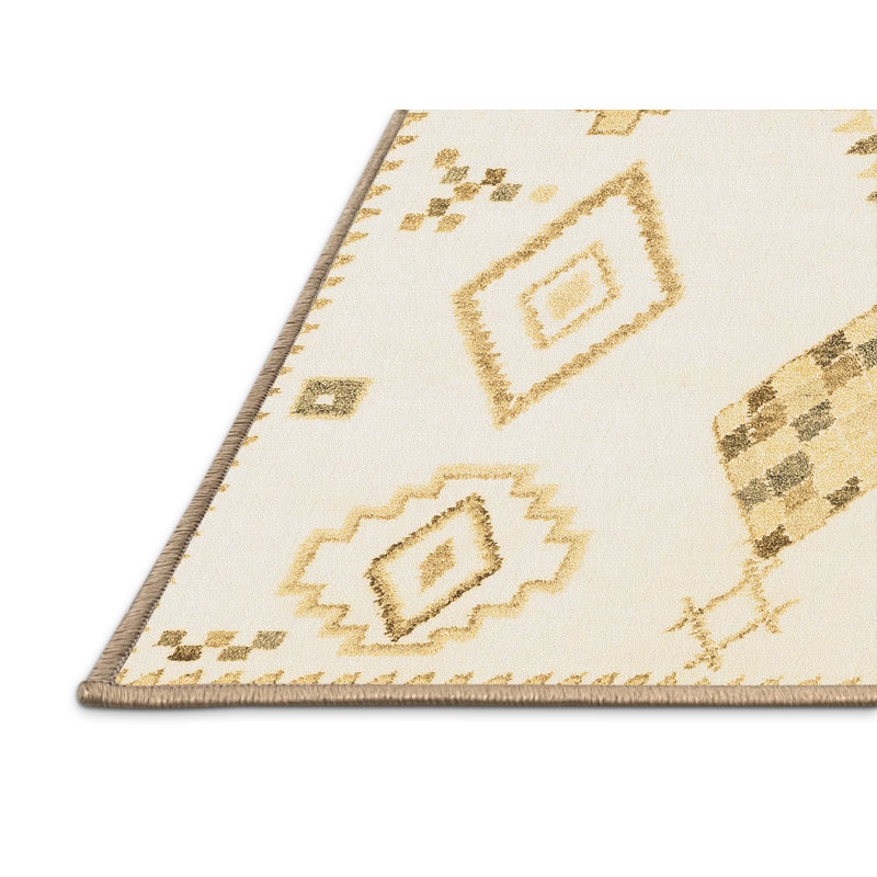 Washable Geometric Indoor Rug, Rectangle 8' x 12'