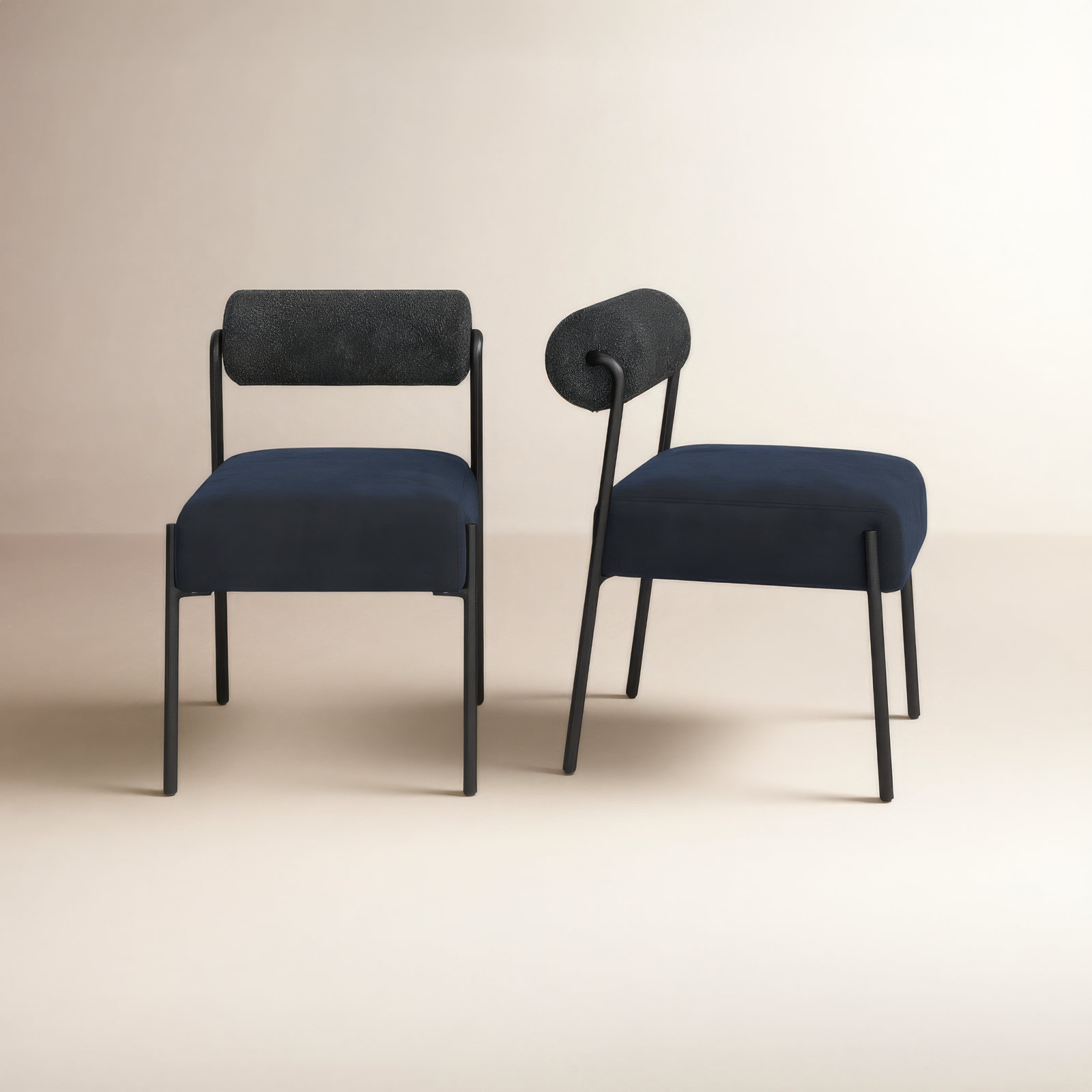 Grete Side Chair, White/Black, Black