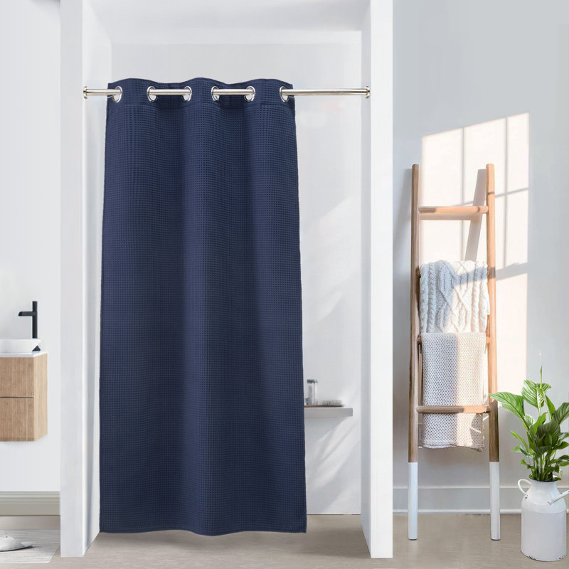 Rideau de douche gaufré Duppstadt, Bleu marine, H 74 po x l 36 po
