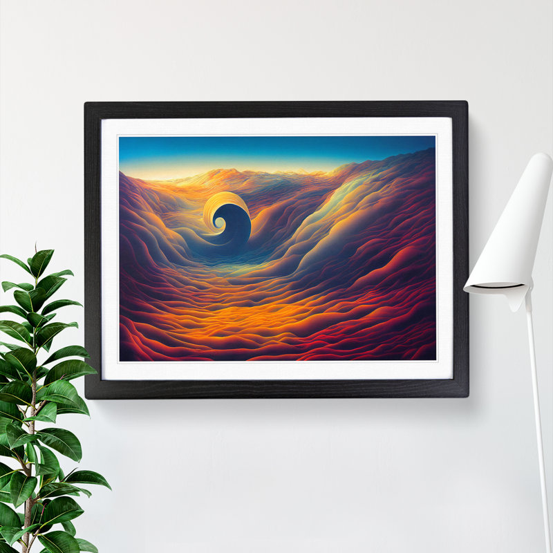 XH1022-2023X Cloudy Sky Surrealism Abstract - Print, 46cm H x 64cm W x 2cm D, Black