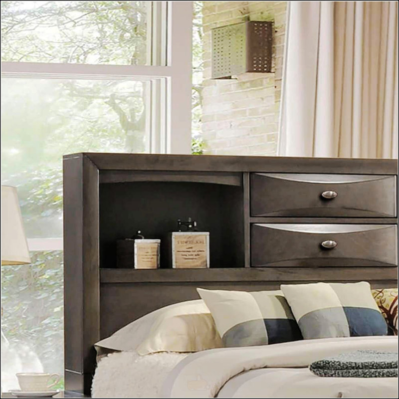 Contemporary Bed, Black, Full