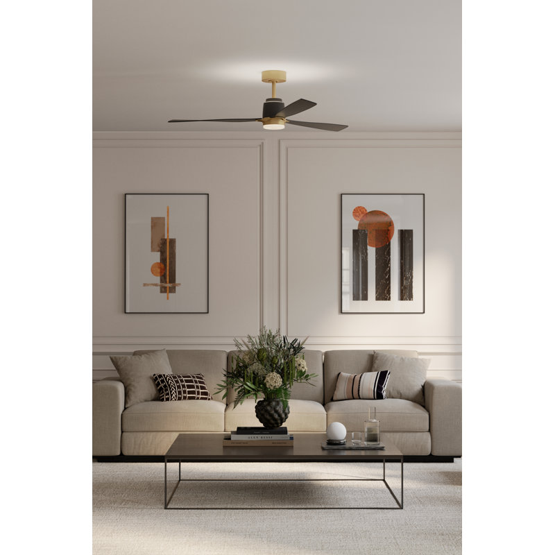 Ventilateur de plafond intelligent DEL 5 "FoxCC, Charbon, Laiton