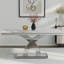 Ensemble de table de salle à manger 7 pièces en marbre gris et argent 7 pièces Modern-1083911904-1083911903-1083911902