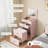 3 in 1 Vanity, Compact Vanity with 3 Drawers, Makeup Desk with Flip-up 3 Colors Lighting Mirror and Cushioned Stool, Small Vanities Nightstand for Bedroom-447553386