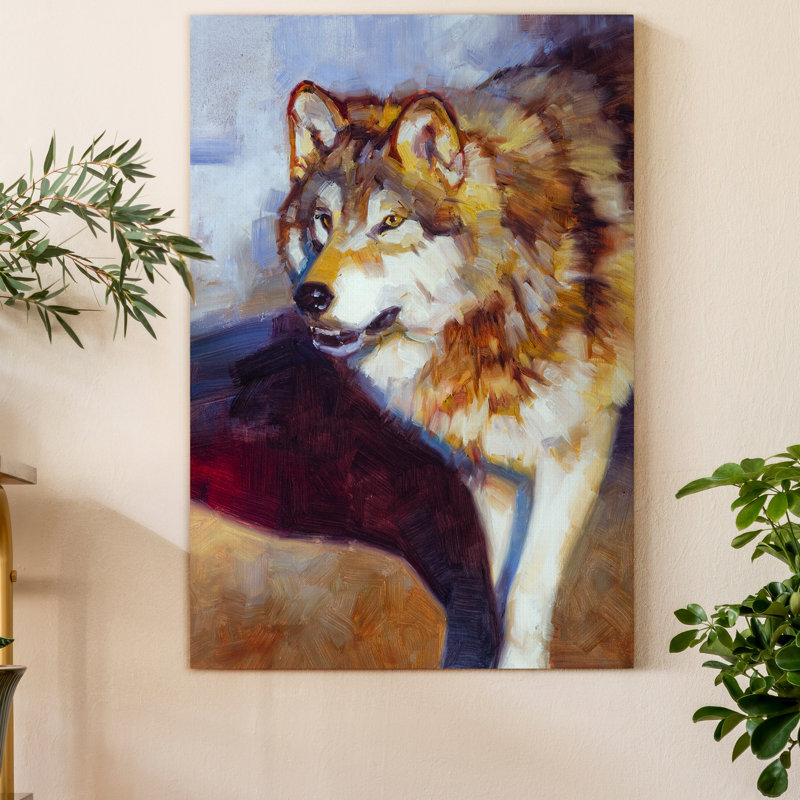 «Wolf Study II», reproduction d'art sur toile tendue, H 27 po x l 18 po x 1,5 po