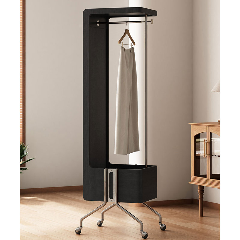 Miroir pleine grandeur rectangulaire en acier inoxydable, Noir