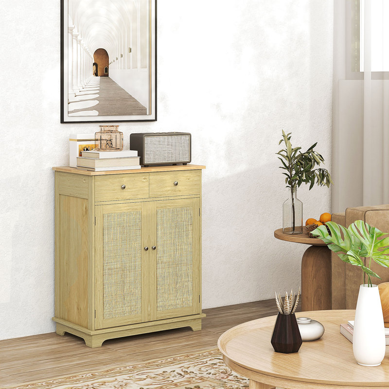 HOMCOM Sideboard With Solid Wood Countertop