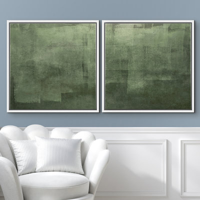Impression sur toile encadrée sur fond vert foncé