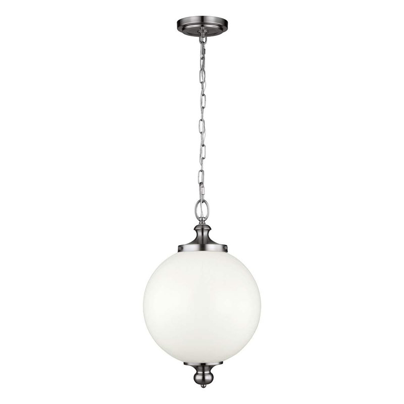 Tolliver 1 - Light Sphere Pendant, Large, Polished Nickel