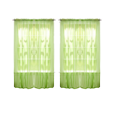 Panneaux de rideaux transparents de couleur unie avec passe-tringle