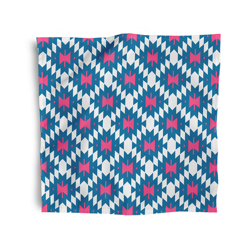 Wigington Polyester Geometric Square Napkin, Blue