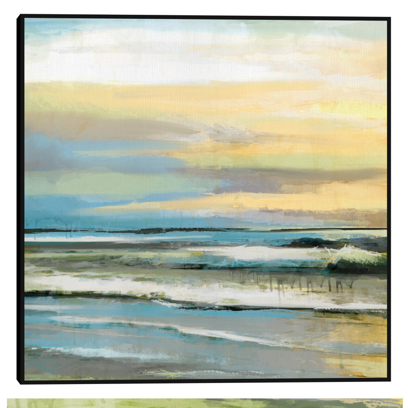 «Tonal Tides» par Studio Arts, reproduction d'art sur toile, Cadre flottant noir saturé, H 36 po x l 36 po x P 1,5 po