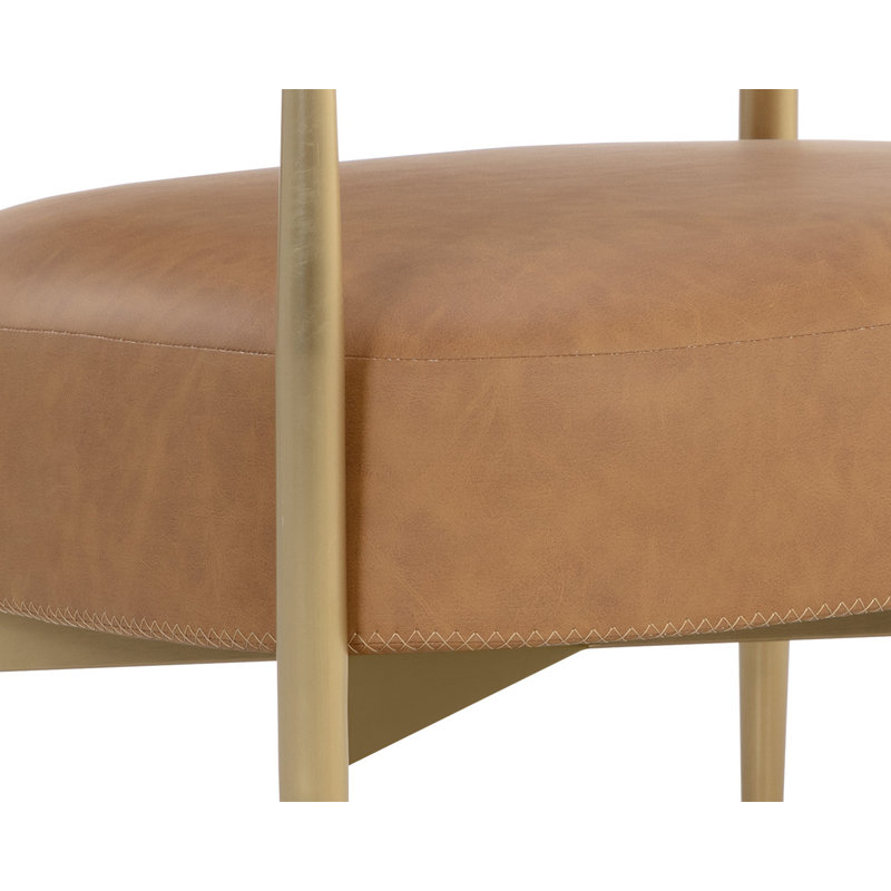 Lounge Chair, Brown Faux Leather