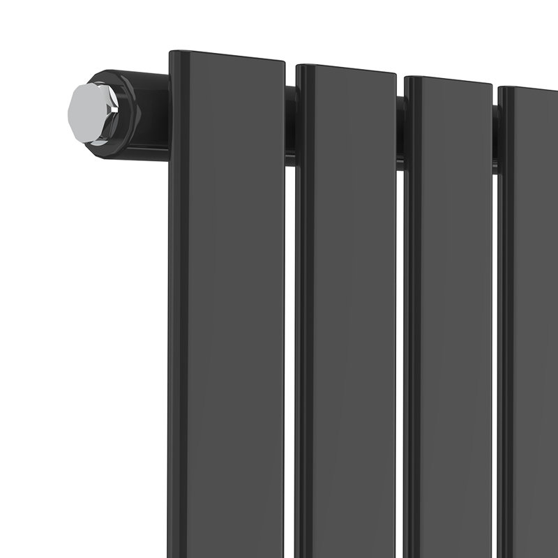 Briscoe Vertical Single Flat Panel Radiator, 160cm H x 68cm W x 5.2cm D, Black