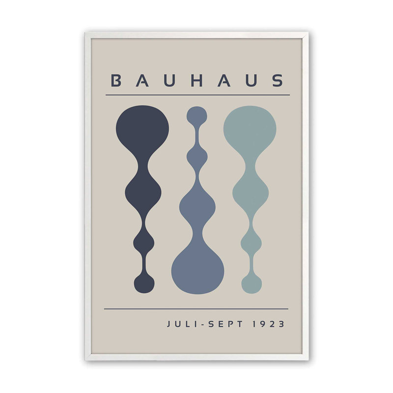 Affiche de minuit rétro Bauhaus, Blanc opaque, H 11 po x l 9 po