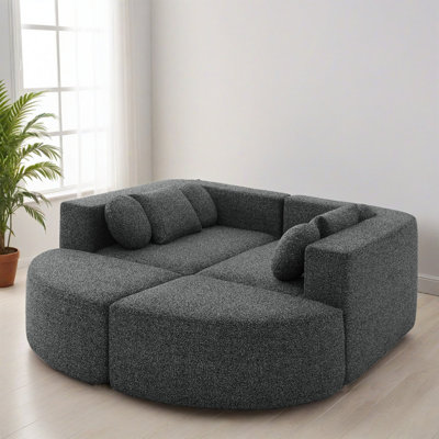 115"W 4-Piece Upholstered Sectional