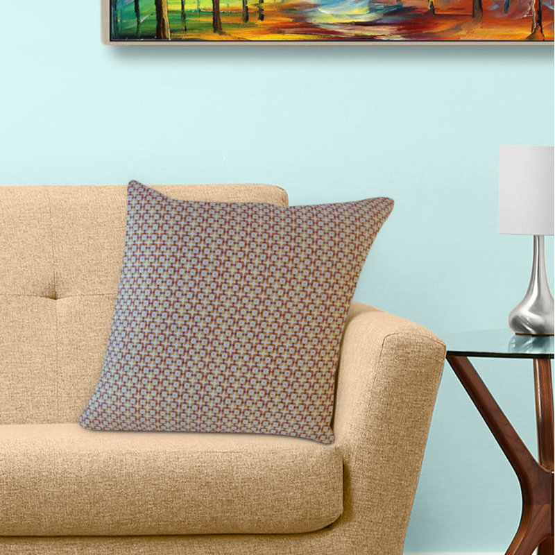 Coussin géométrique Feleti, 24 po x 24 po, Coussin décoratif, Orange