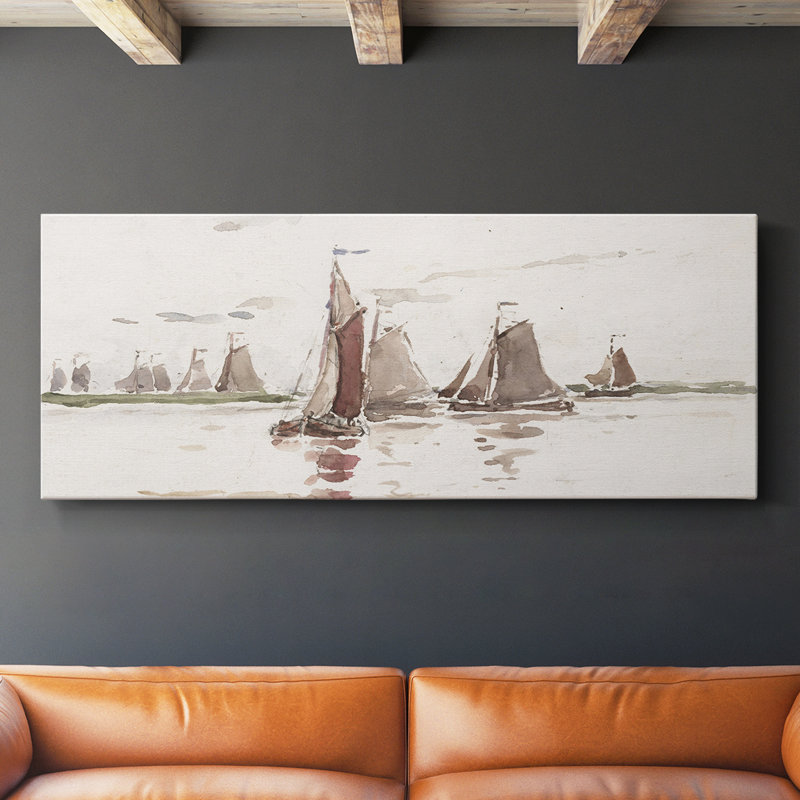 Série nautique - CCXCIX - Toile tendue avec châssis - Prêt à accrocher, H 12 po x l 30 po