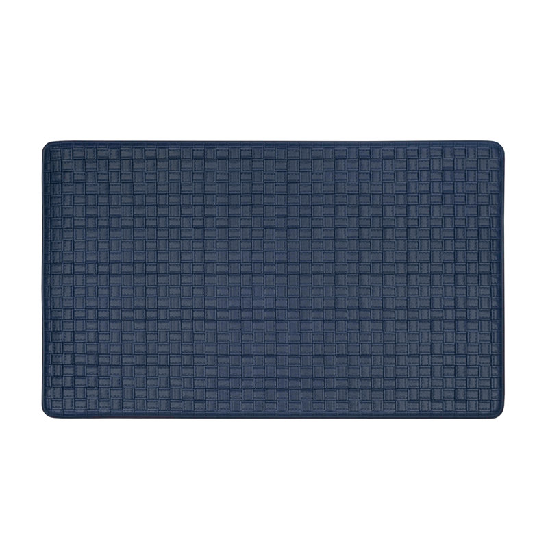 Tapis tissé gaufré anti-fatigue, Bleu marine, Rectangle 1 pi 6 po x 2 pi 6 po