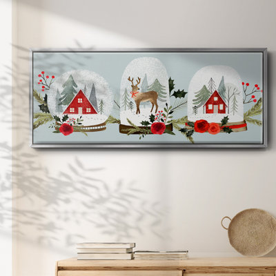 Snow Globe Village Collection D- Framed Canvas