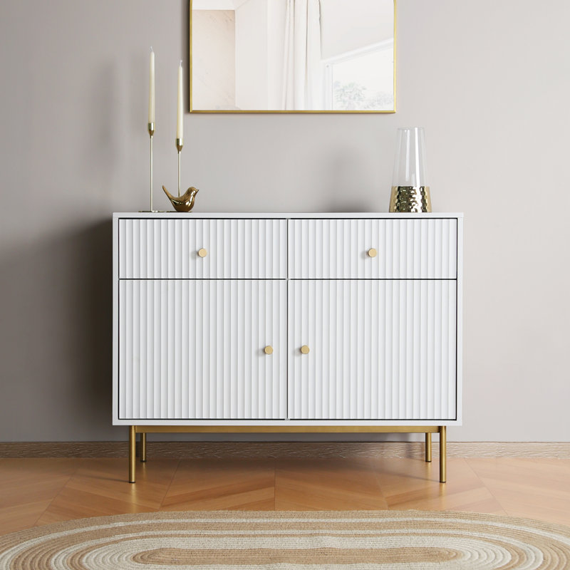 Adlena 2 - Door Rectangle Accent Cabinet, White