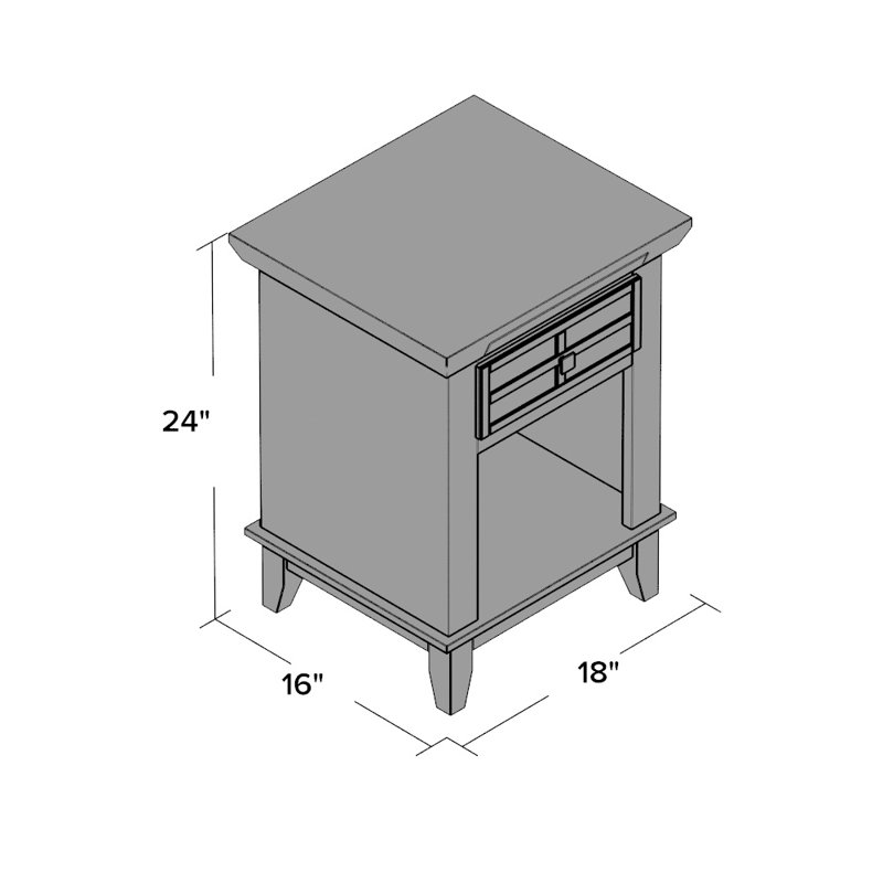 18'' W Nightstand, Warm Cottage Oak