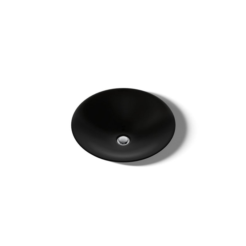Carillon Circular Vessel Bathroom Sink, Black Black