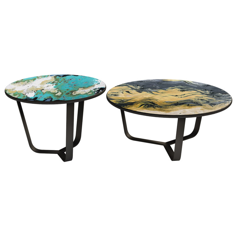 Etna Outdoor Round Coffee Table, 16" H x 35.5" W x 35.5" L