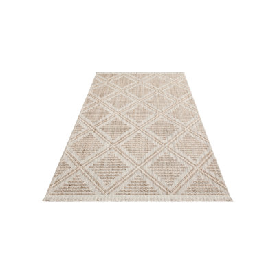 Stylish Hall Carpet, 2.6 x 4.9 ft, Grey & Beige | 100% Polyester, No Pile, Machine Woven, Flat Weave | Easy to Clean with Vacuum & Spot Remover, Perfect for Entryways & Living Spaces, Durable & Elegant Design