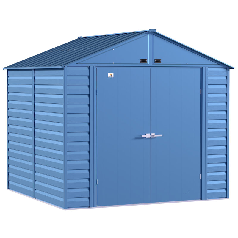 Remise en acier Select, 8 x 8, bleu gris, Bleu gris