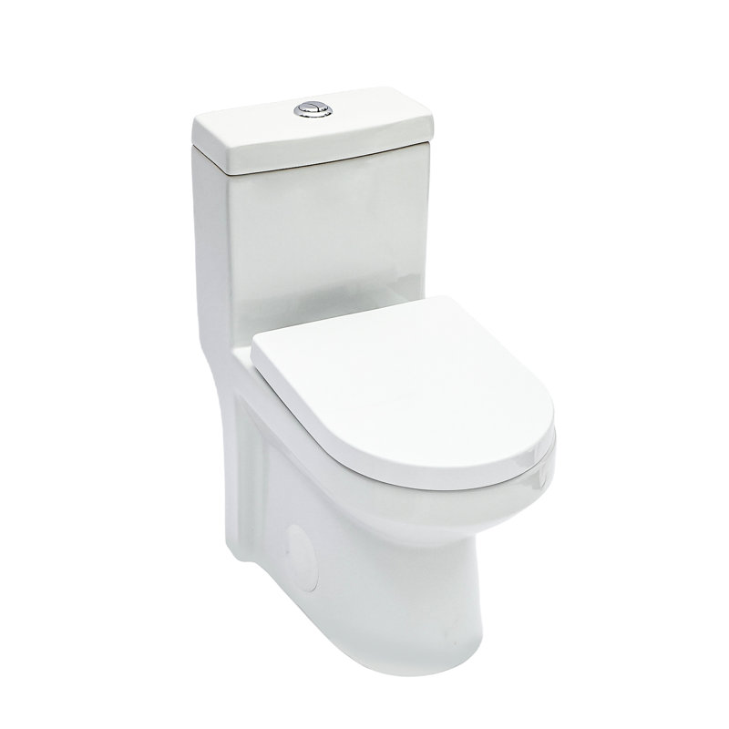 Toilette en céramique brute de 12 po, double chasse 1,1 / 1,6, charnière à dégagement rapide, carte Siphon Jet 800G, économiseur d'espace