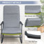 Ensemble de chaises berçantes à dossier haut 3 pièces, meubles de patio en osier résistant aux intempéries avec table d'appoint et coussins amovibles, sièges d'extérieur toutes saisons