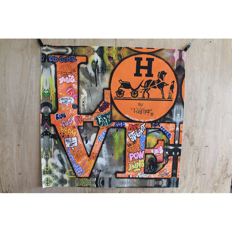 Collection Nifao, grande affiche abstraite Hermes, peinture sur toile roulée sans cadre 54 x 54