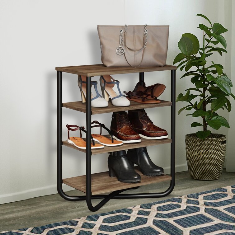 Entryway 8 Pair Shoe Rack Latitude Run Finish: Black