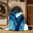 Machine Washable Pandelica Sydney Opera House Modern & Contemporary Arc Rug in Blue – Navy Binding-1855864468