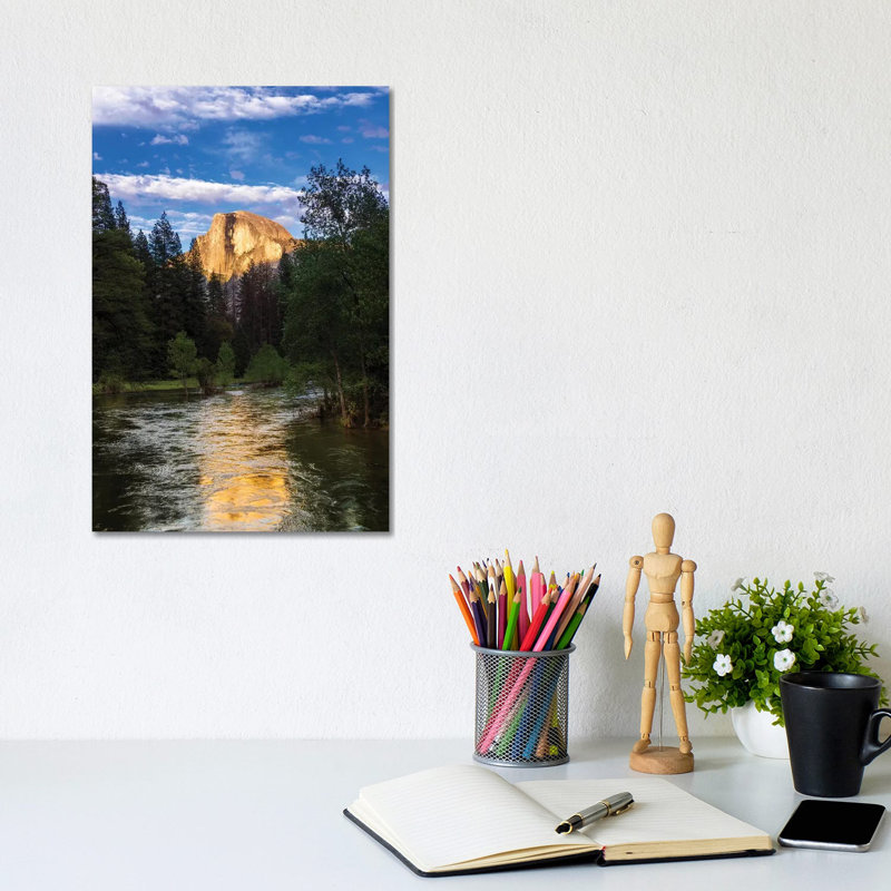 Evening Light On Half Dome Above The Merced River, Yosemite National Park, California, USA by Russ Bishop - Wrapped Canvas Gallery-Wrapped Canvas Giclée