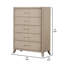 Commode haute 5 tiroirs Fea, brun chêne clair naturel, poignées en acrylique Fea