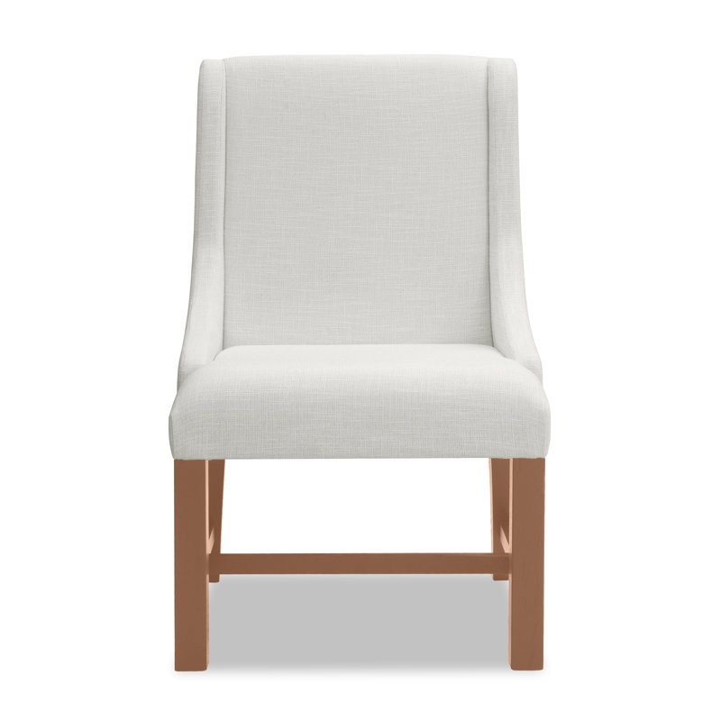 Chaise d'appoint rembourrée blanche Mya, Brun