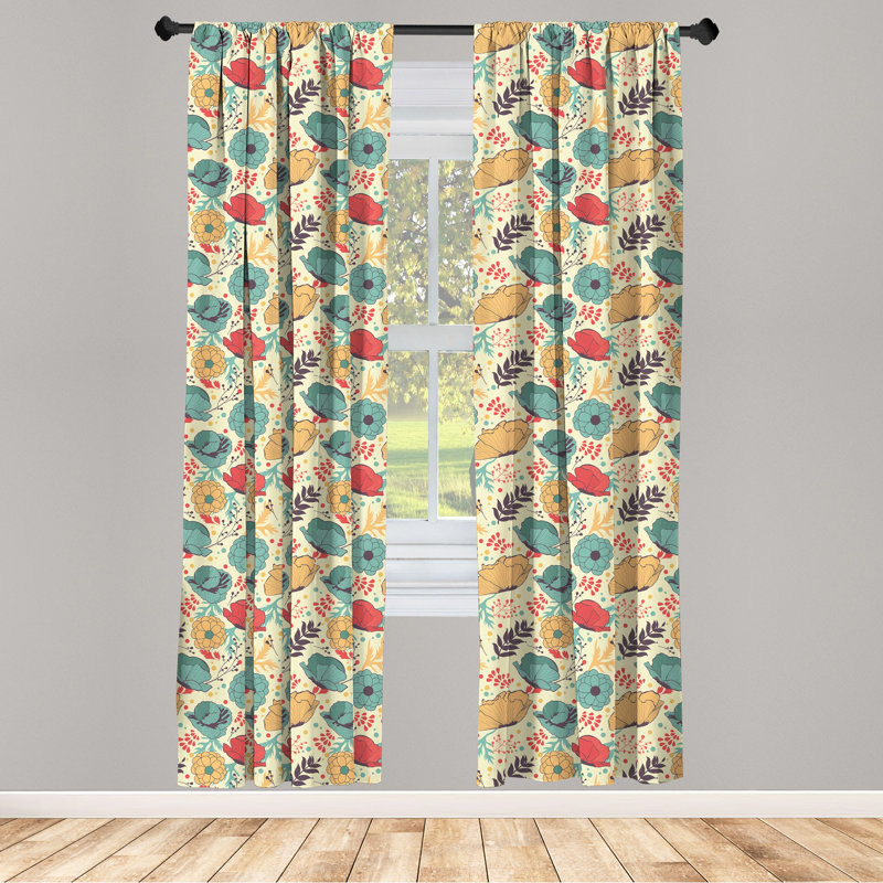Paire de rideaux colorés avec passe-tringle, 28 po x 63 po
