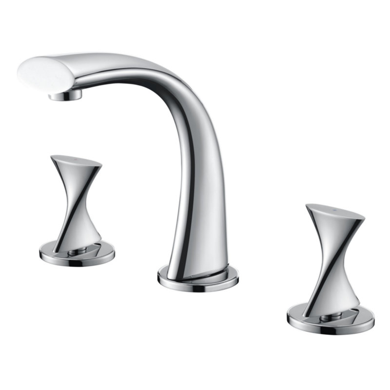Twist Collection Two-Handle 6" to 10" Widespread Lavatory Bathroom Faucet with Drain Assembly - Chrome Polished