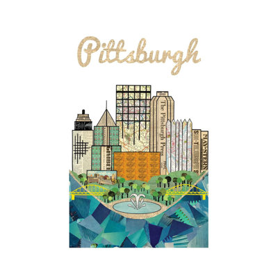 «Pittsburgh Vertical Skyline» par Paper Cutz, impression sur toile tendue