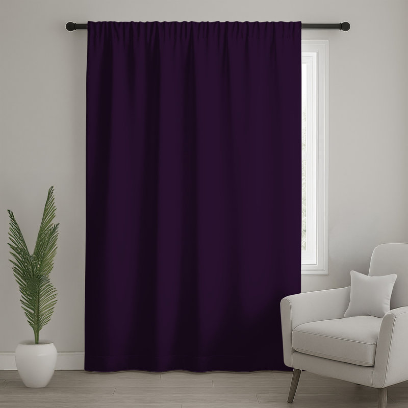 Rideaux de fenêtre de couleur unie mauve, voilages et voilages mauves - 1 panneau, Blocage, 50 po x 92 po - 1 panneau