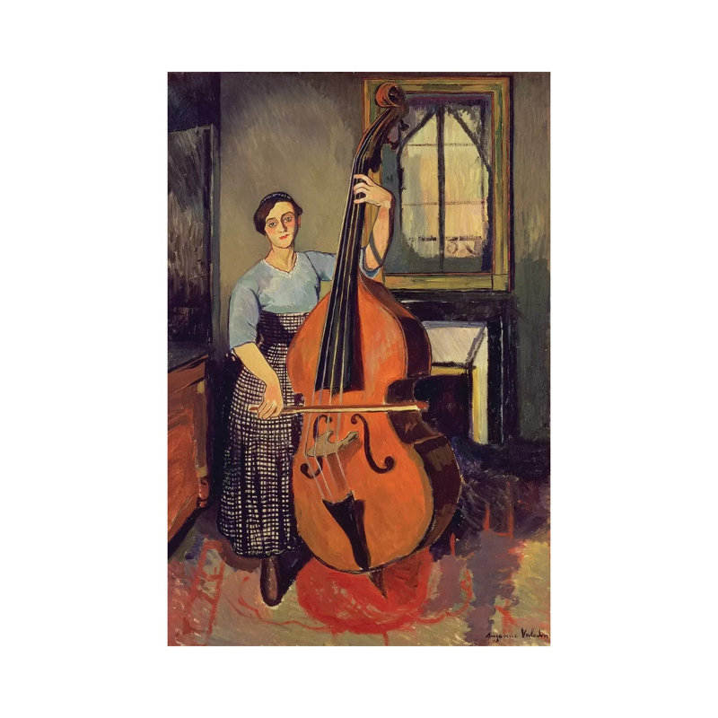 Woman With A Double Bass, 1908 by Marie Clementine Valadon - Wrapped Canvas Gallery-Wrapped Canvas Giclée