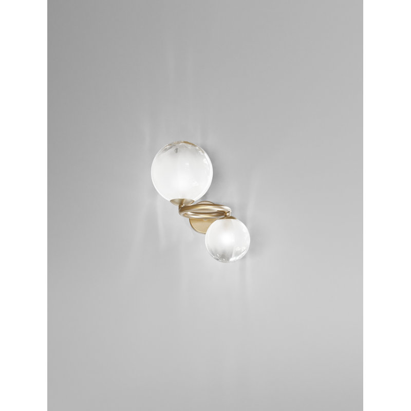 Puppet Ring Wall Lamp 2 Crystal Transparent Matt Gold 3 G9 Ul, Matte Gold, White