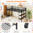 Twin Size Low Loft Bed with Storage Shelves Ladder Full-length Guardrails, Black